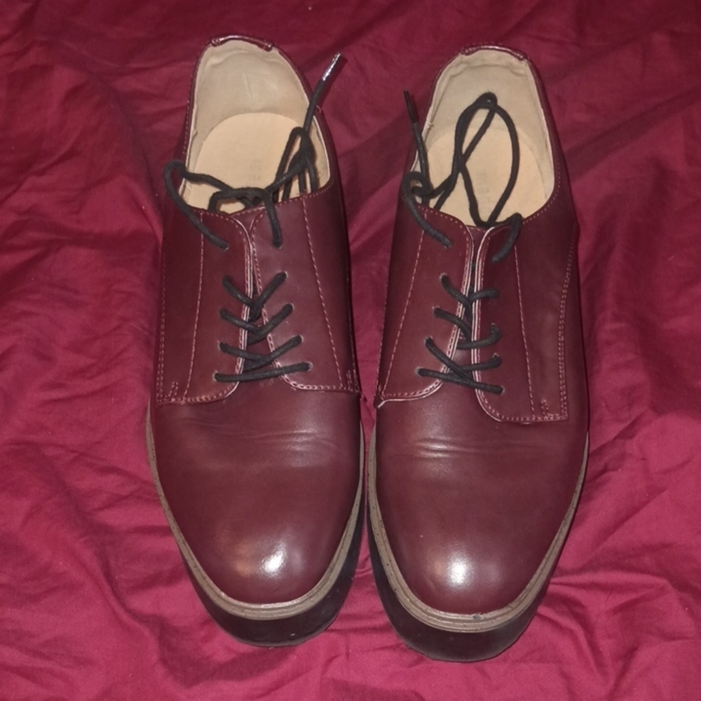 Madden Girl Burgundy Leather Women's Shoes Size 10 M Man Made Stylish